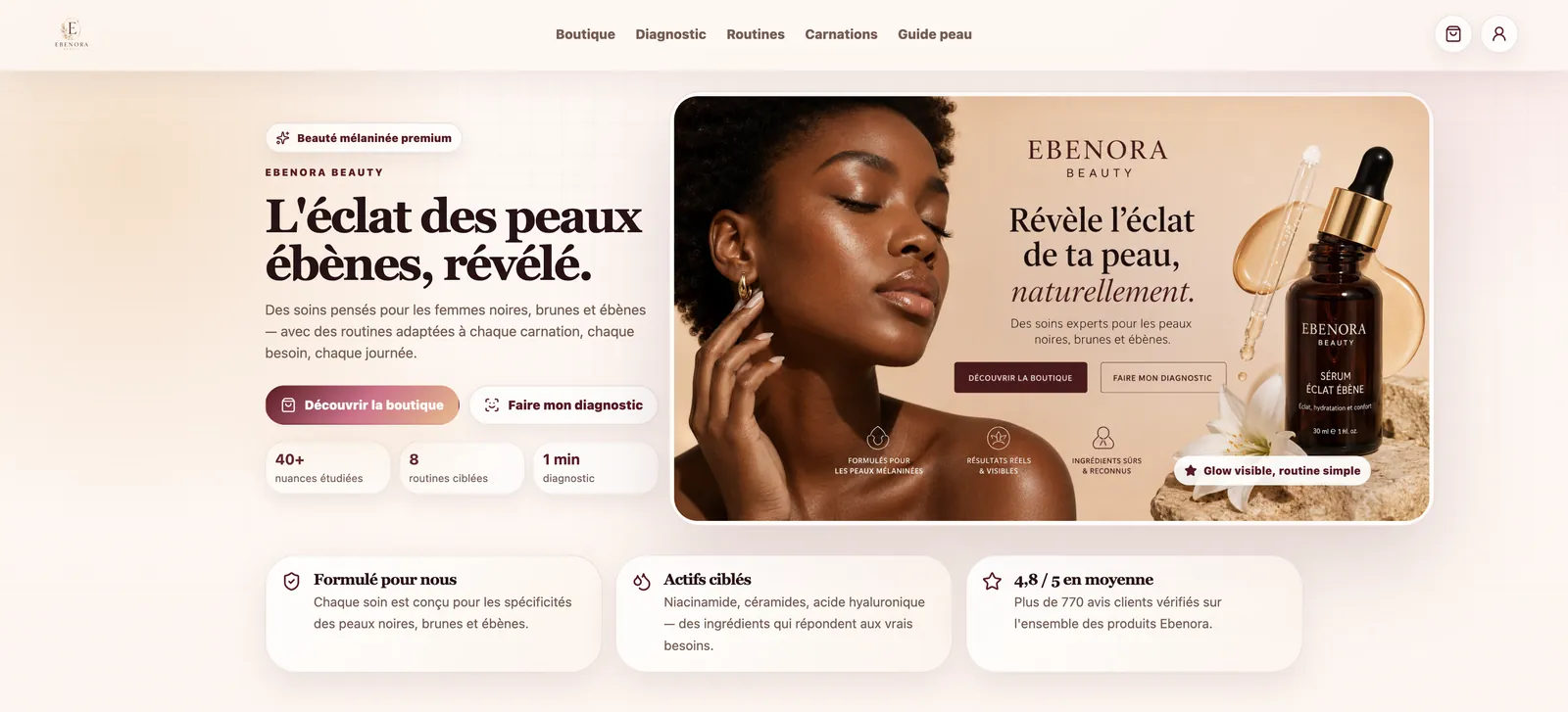 Aperçu du projet Ebenora Beauty